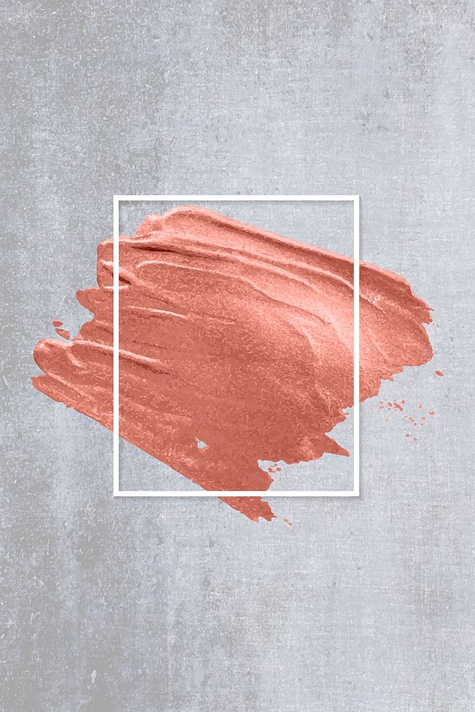 Metallic orange paint with a white frame on a grunge concrete background vector