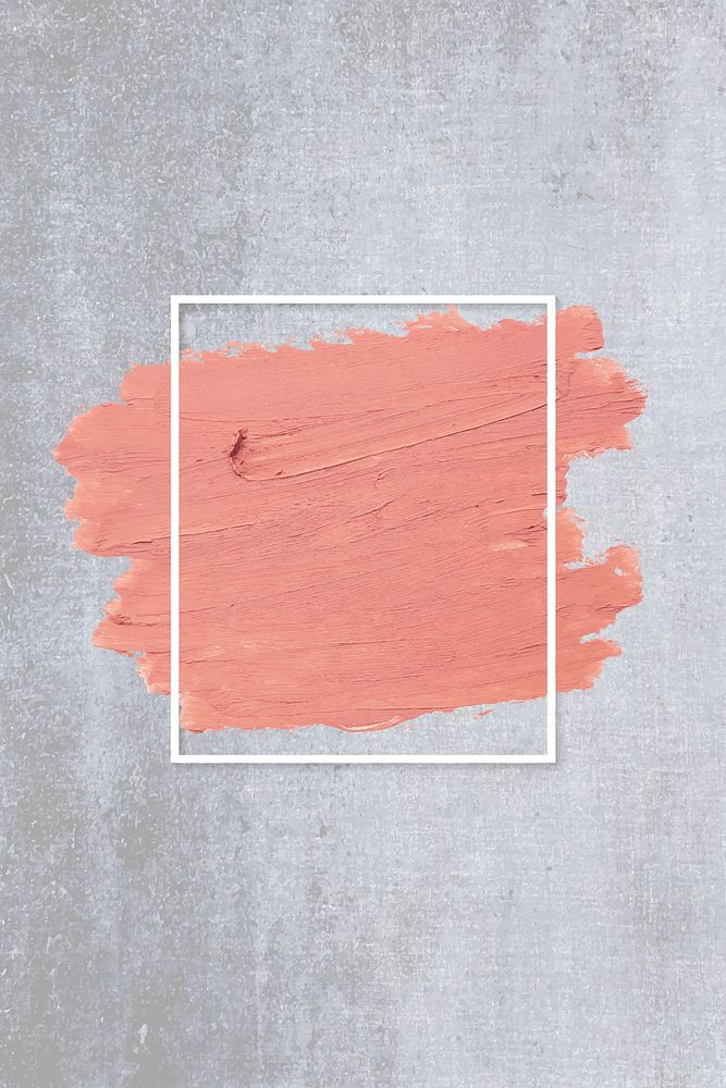 Matte orange paint with a white rectangle frame on a grunge gray background vector
