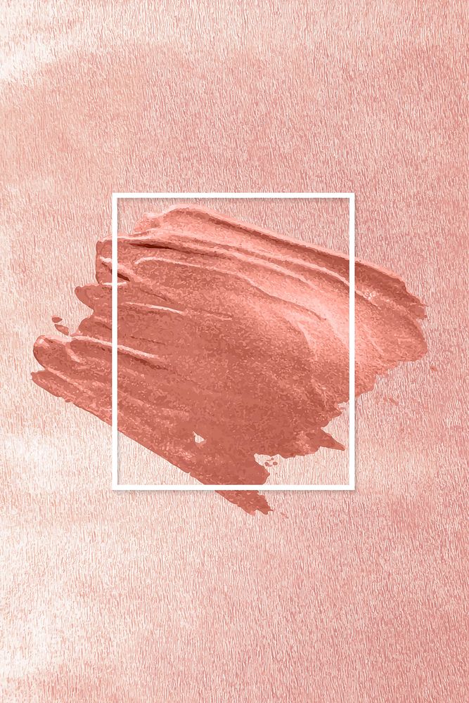 Metallic orange paint with a white frame on a grunge pink background vector