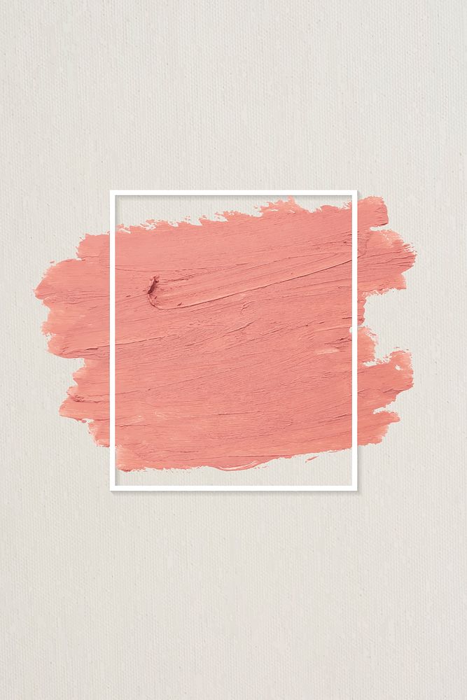Matte orange paint with a white rectangle frame on a beige background vector