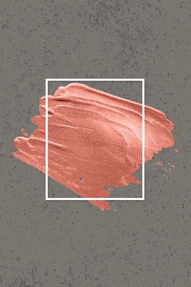 Metallic orange paint with a white frame on a gray background