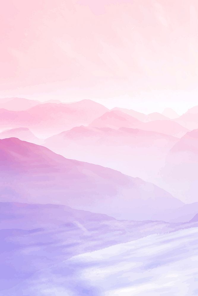 Landscape background, pink gradient design vector