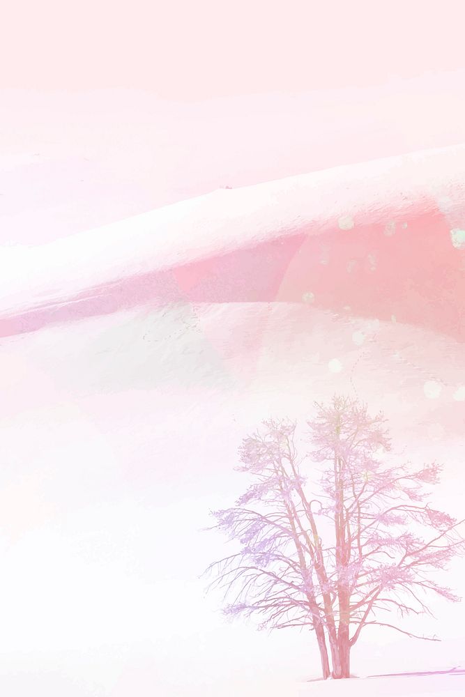 Pink landscape background, nature design vector