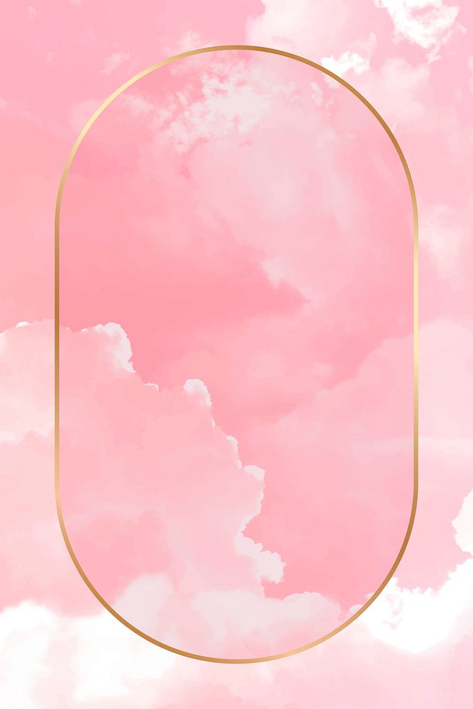 Pink cloud frame, dreamy nature design vector