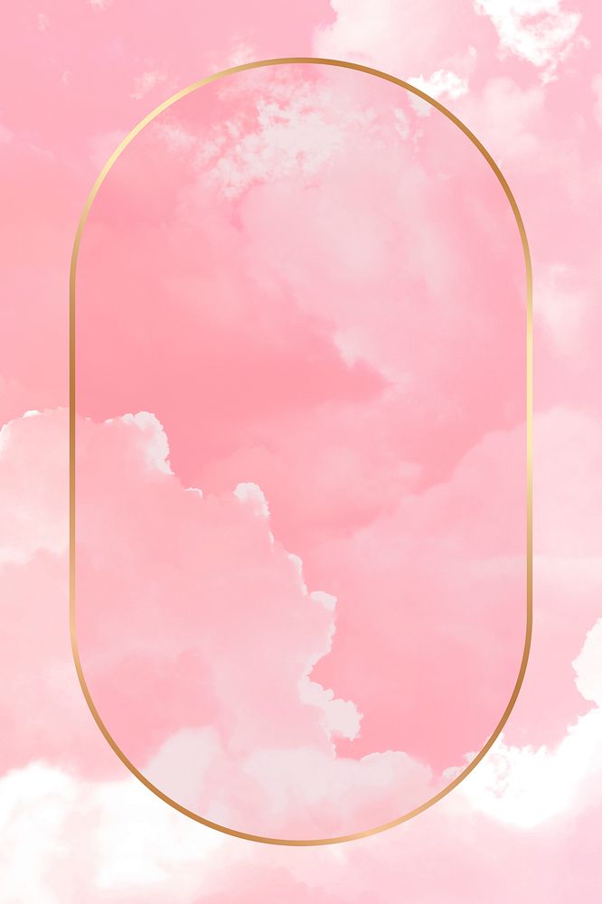Pink cloud frame, aesthetic nature design psd