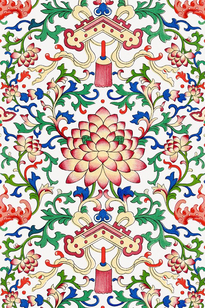Decorative floral background, traditional flower art