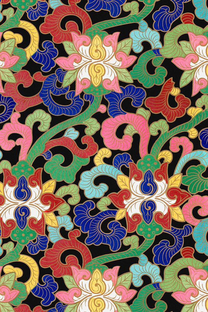 Chinese vintage flower background, decorative oriental art