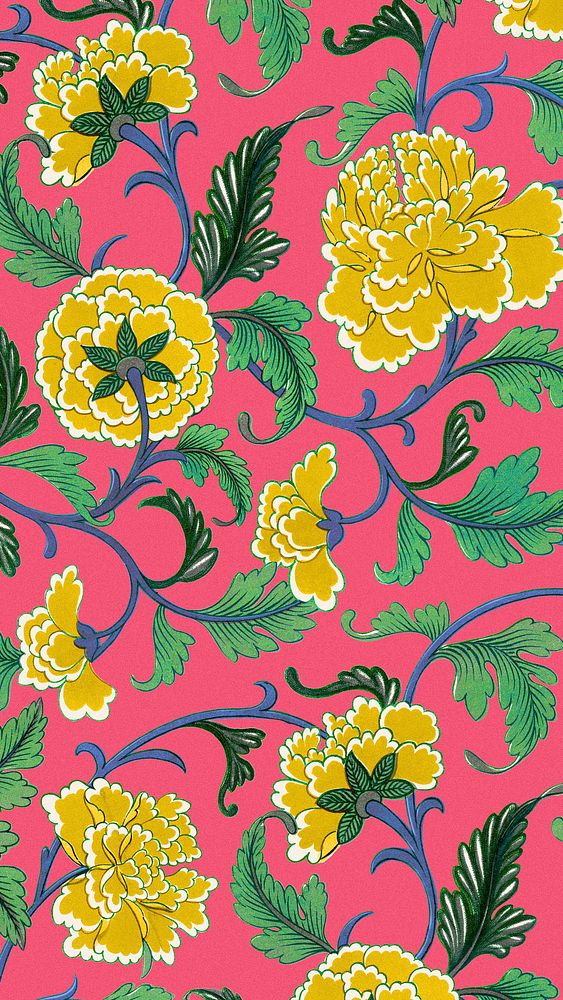 Oriental flower pattern HD wallpaper, vintage colorful background