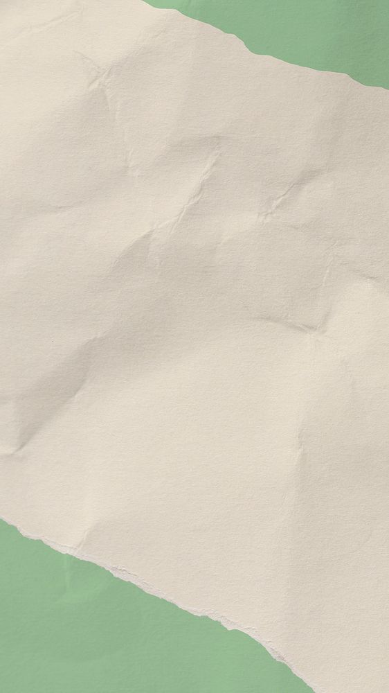 Crumpled paper phone wallpaper, green border background