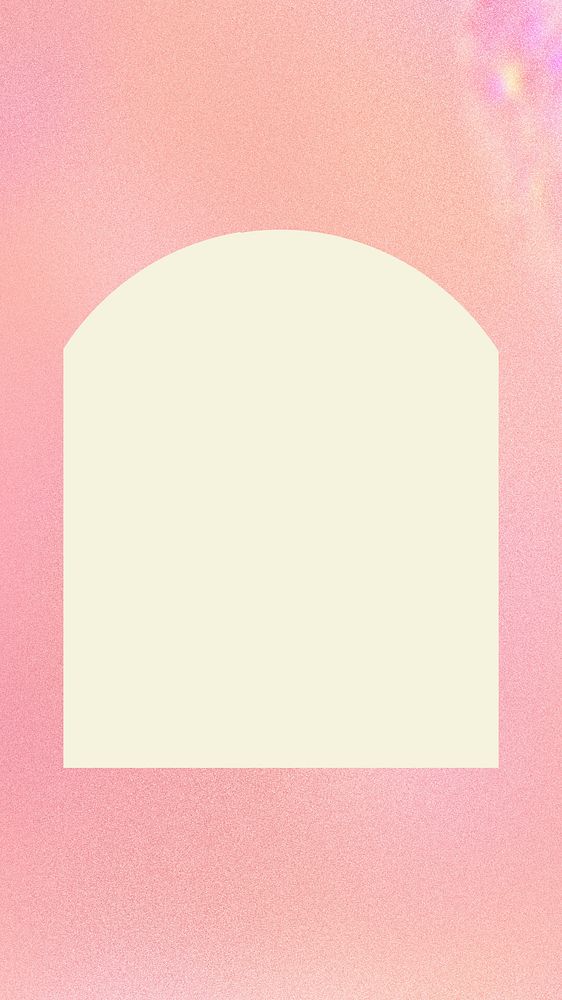 Arch frame phone wallpaper, dreamy pink background