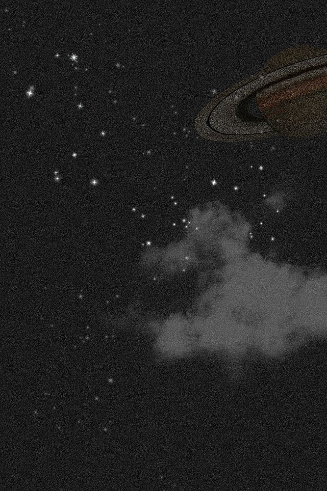Universe background, Saturn in night sky design