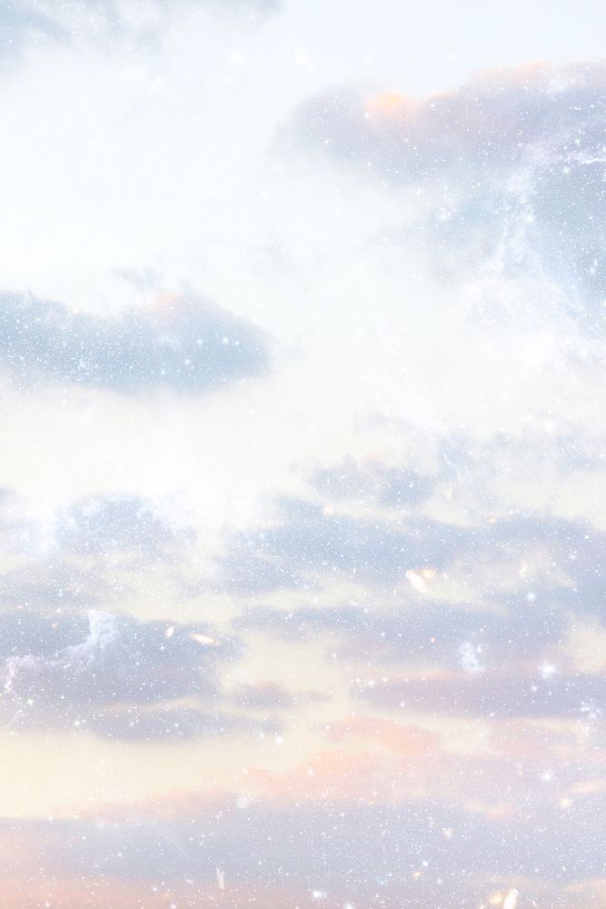 Aesthetic cloud & sky glitter background 