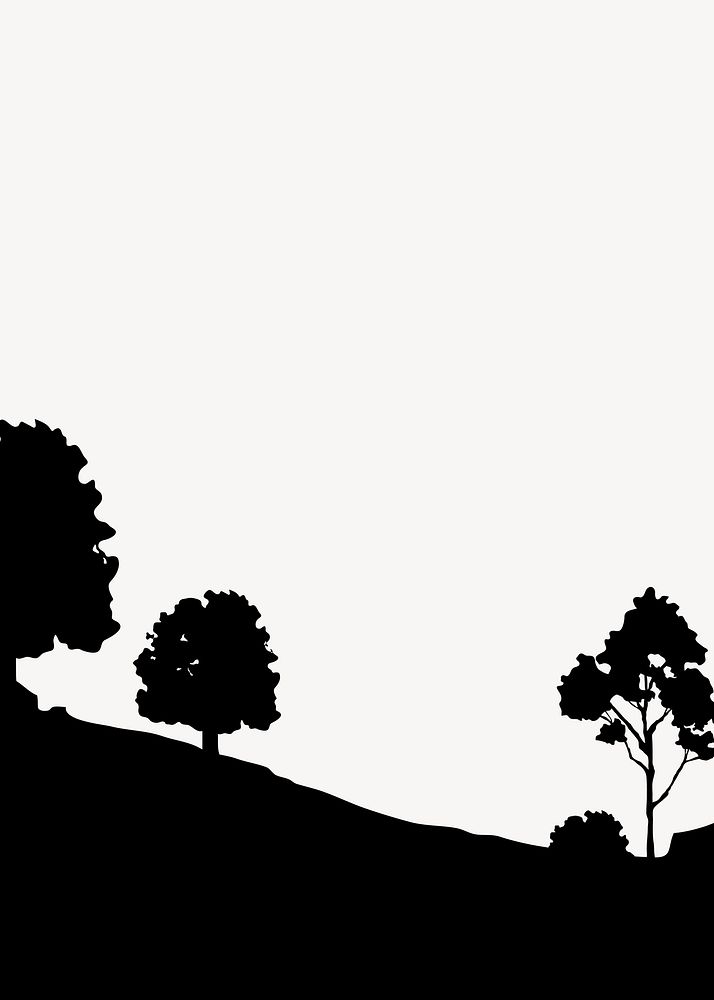 Forest background, silhouette nature border