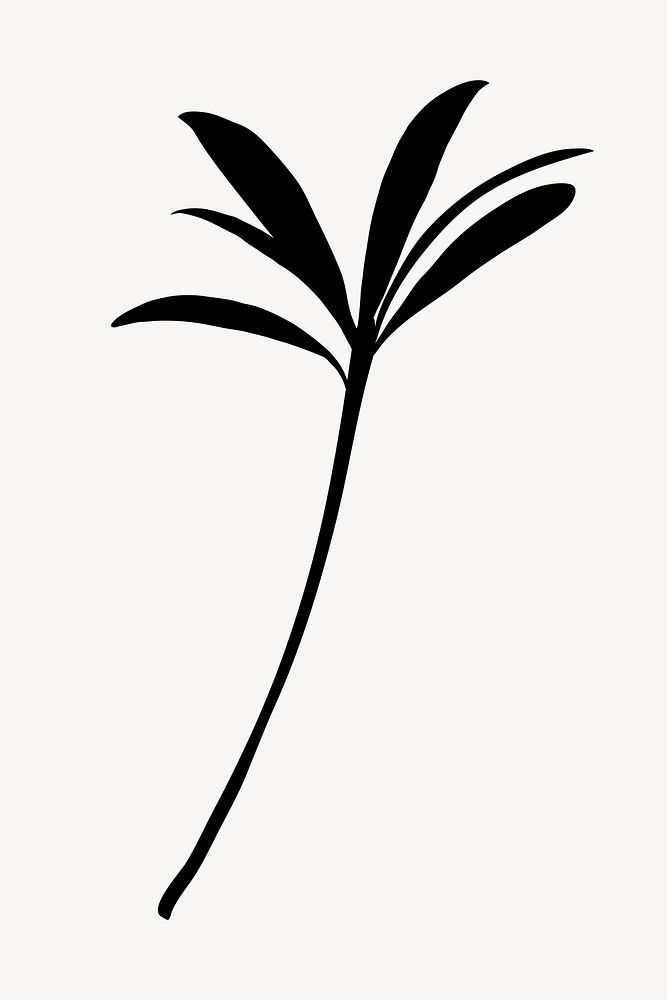 Silhouette oleander leaf, nature clipart psd