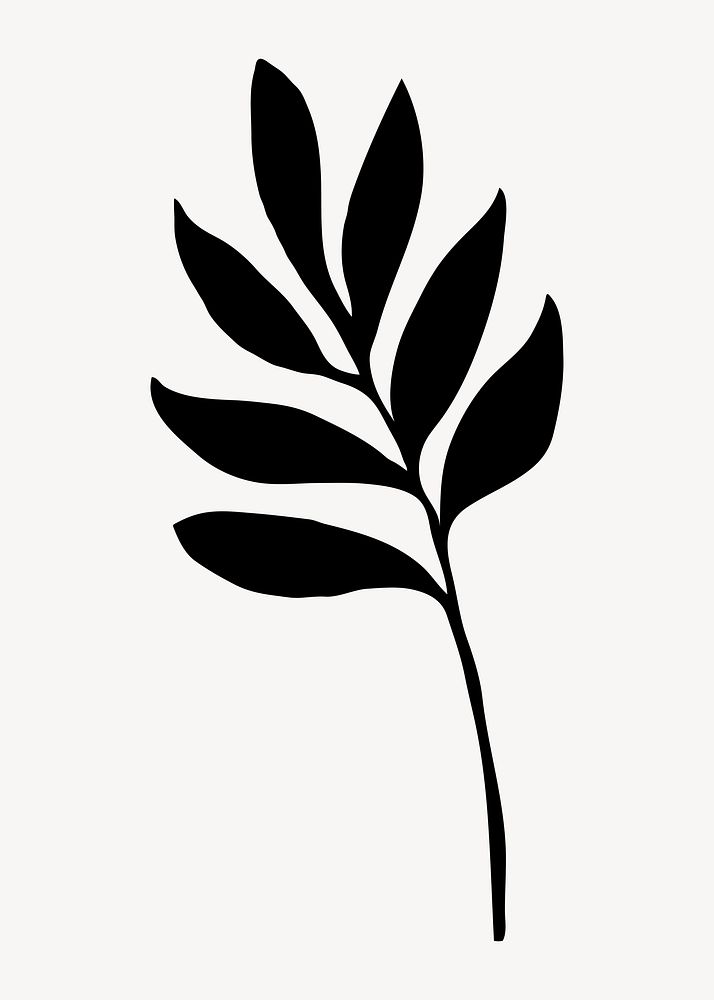 Smilax leaf silhouette, botanical collage element vector
