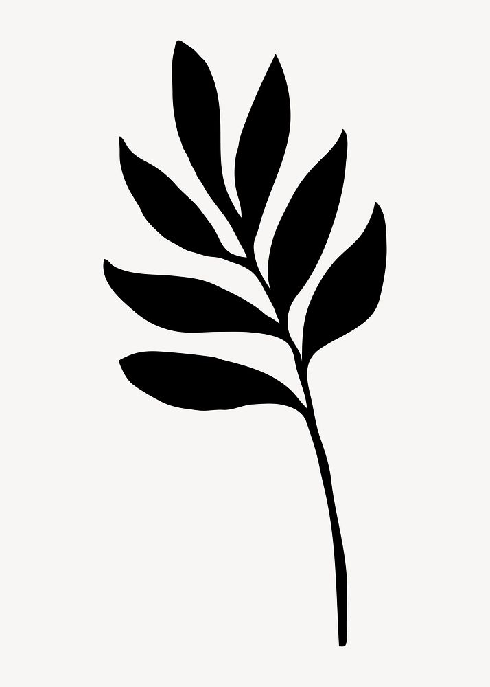Leaf silhouette, smilax plant collage element psd