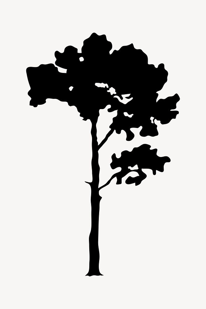 Silhouette pine tree clipart vector