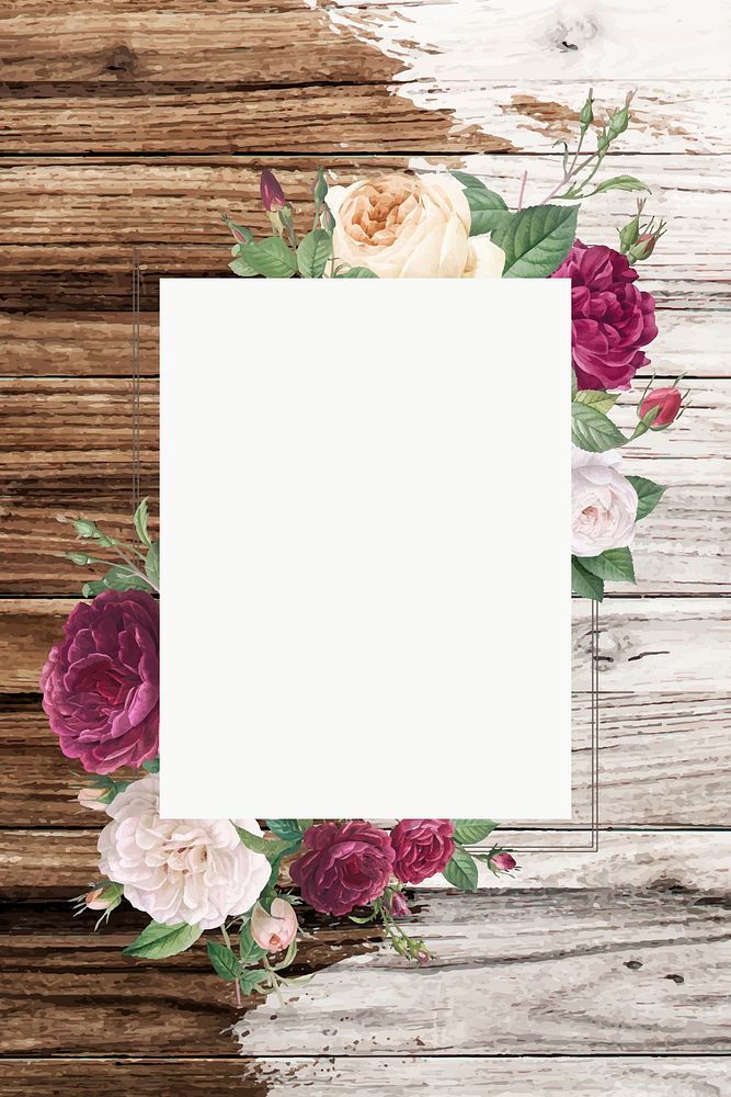 Rectangular frame decorated with roses | Free Vector - rawpixel