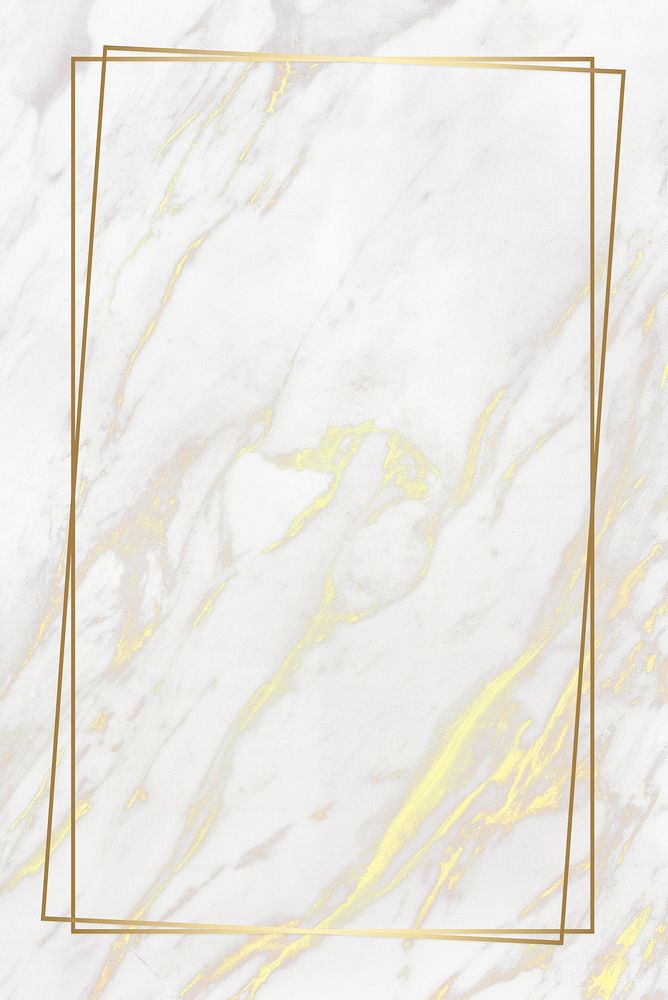 Rectangle golden frame on a marble background