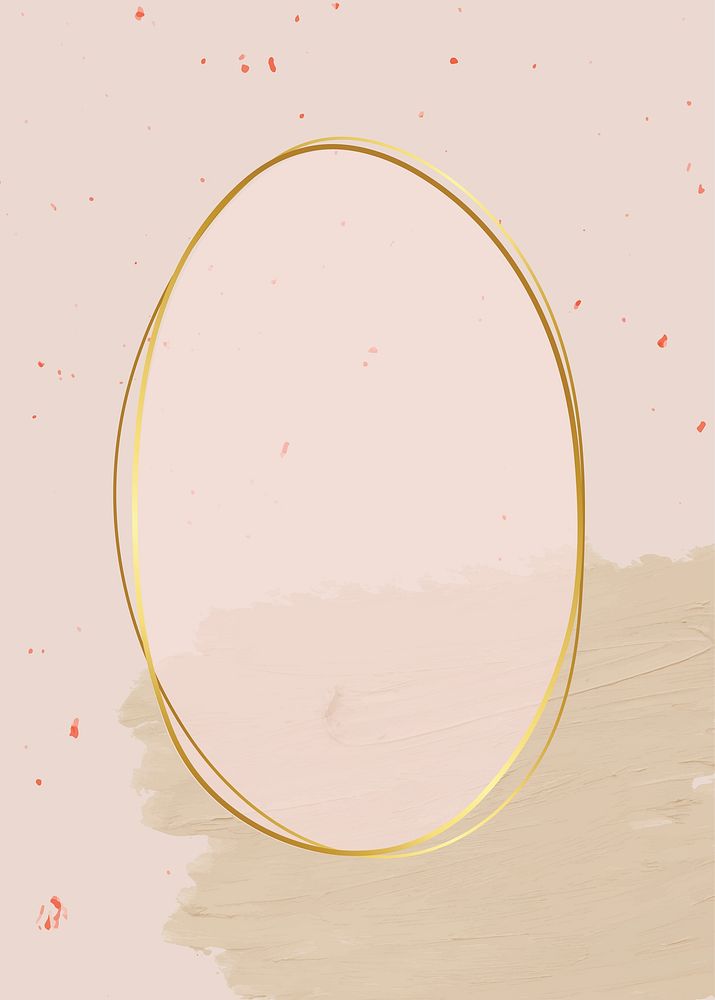 Gold oval frame on background vector