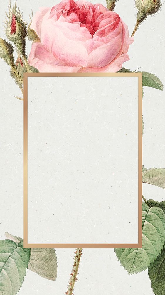 Flower element with gold frame illustration