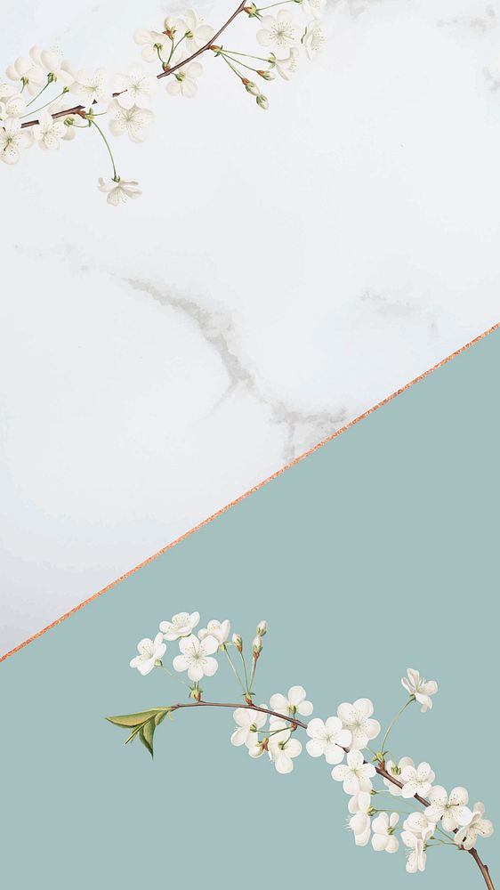 Tiny white flower on  turquoise background mockup vector