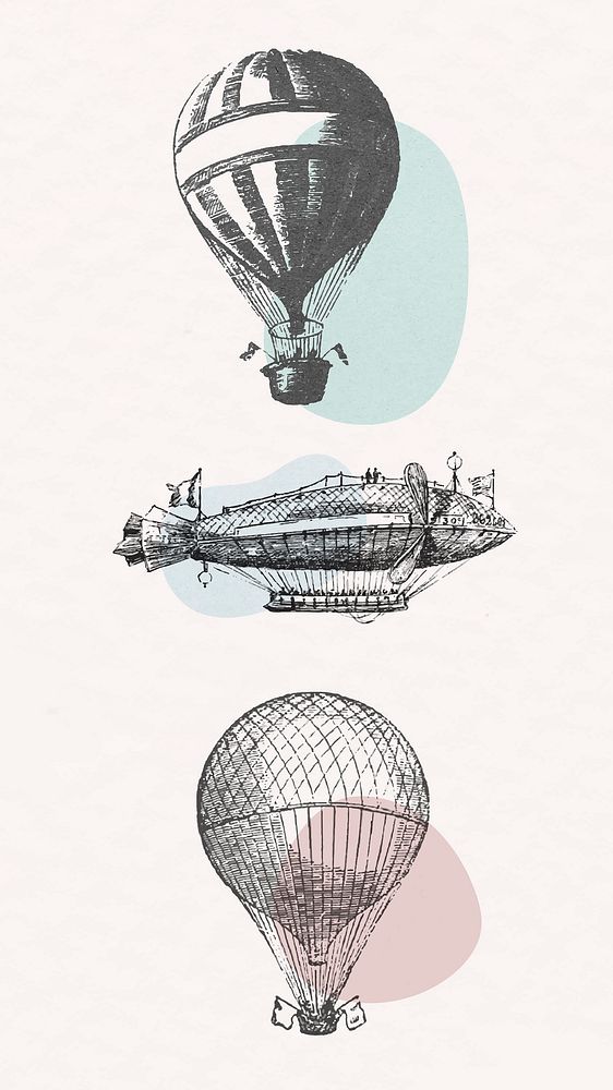 Vintage Victorian style airship vectors