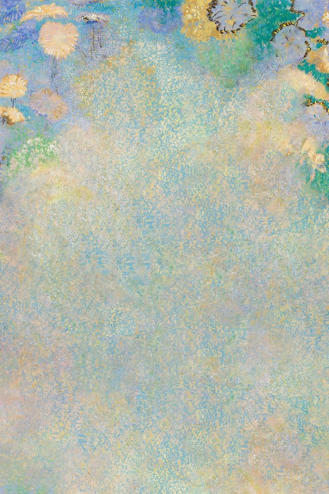Blue floral wall textured background