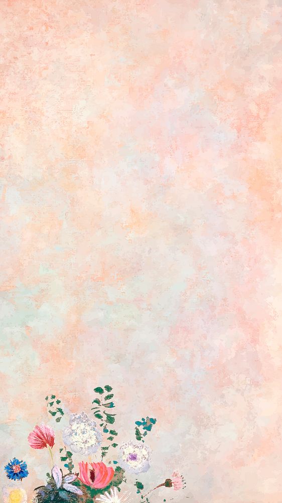 Flowers on pastel oil paint background vector