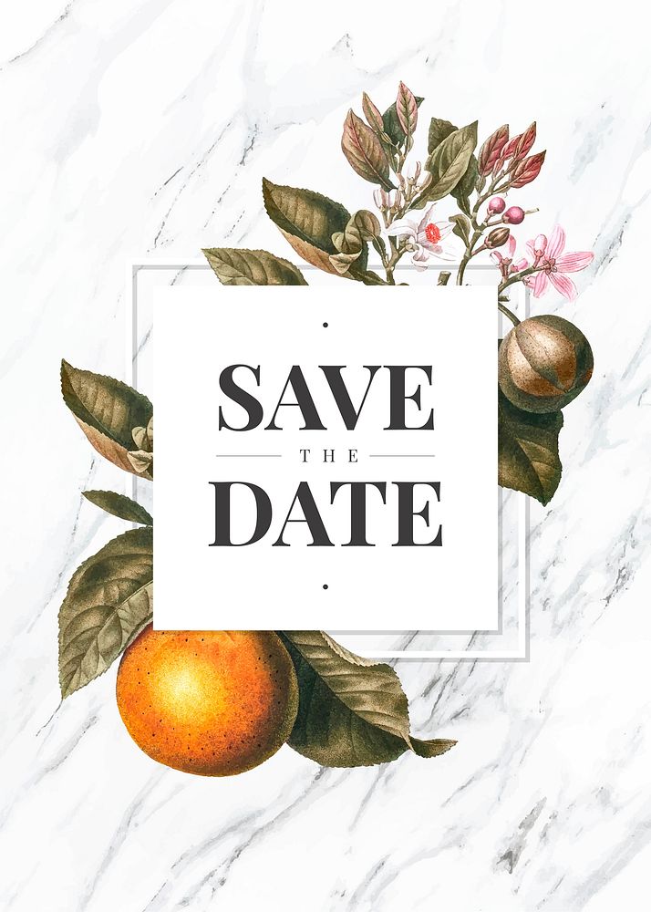 Tropical save the date wedding card vector