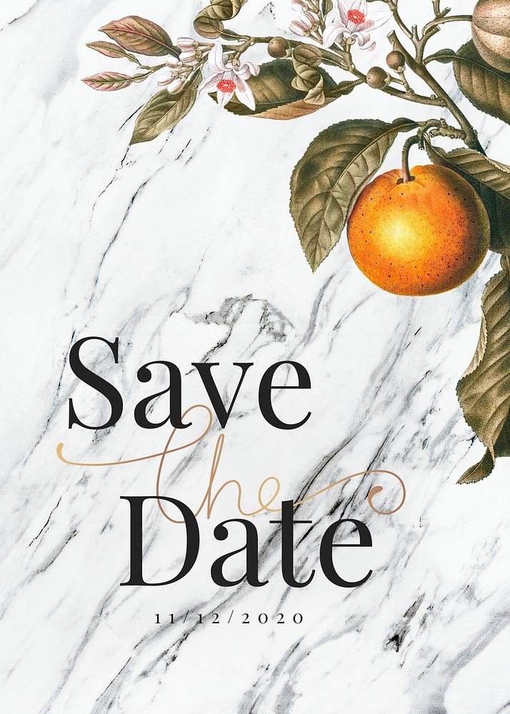 Tropical save the date wedding card vector