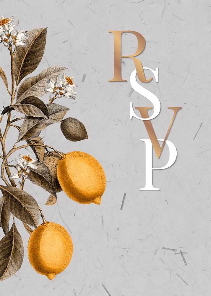 Tropical RSVP on a gray background vector