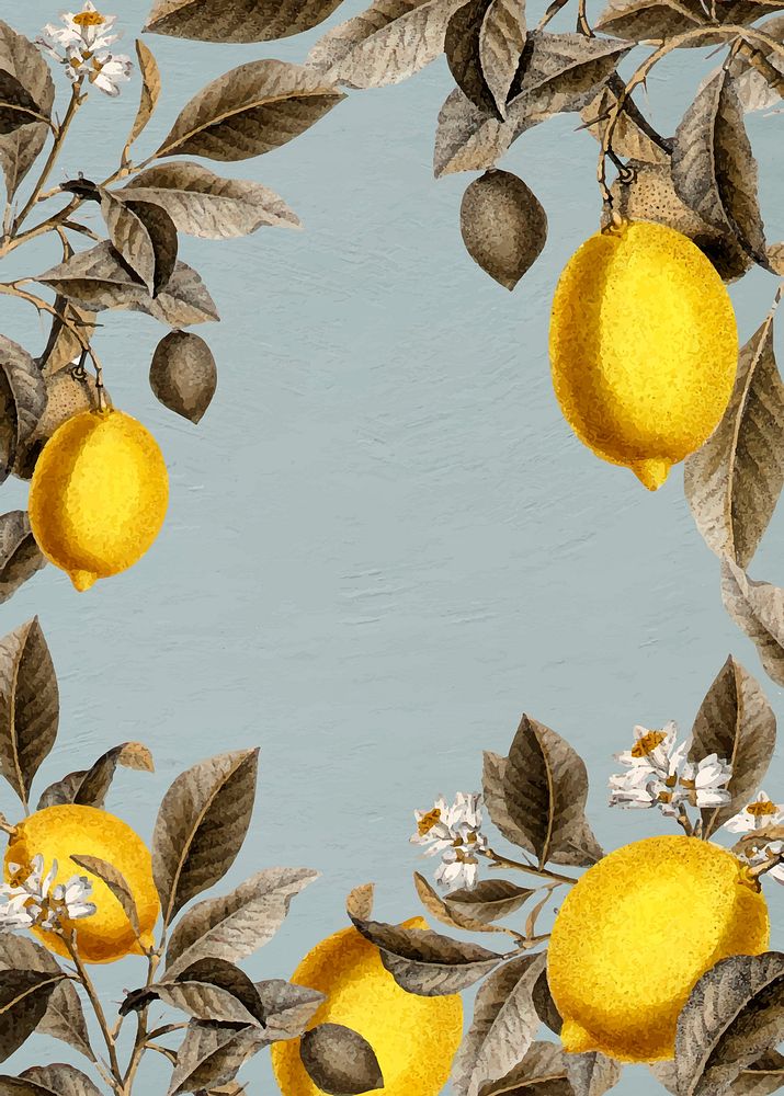 Tropical lemon on a blue background vector