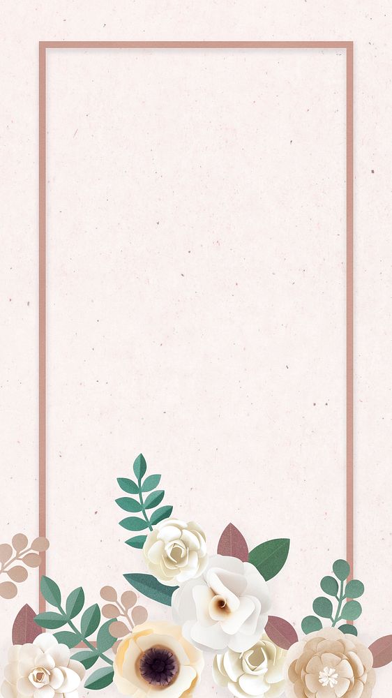 Paper craft flower element card template vector