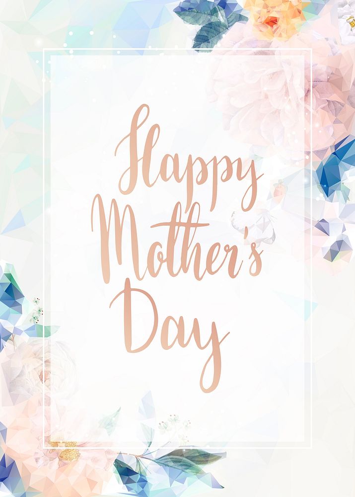 Happy mother's day floral invitation card vector