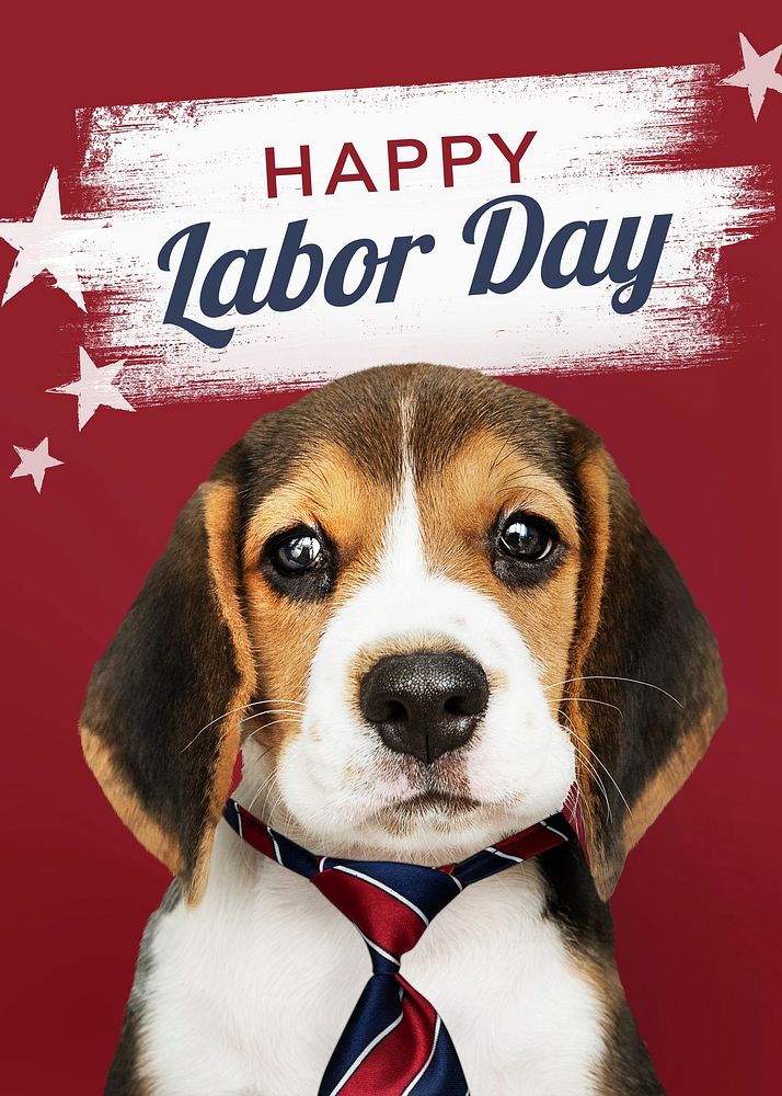 Happy labor day from cute Beagle