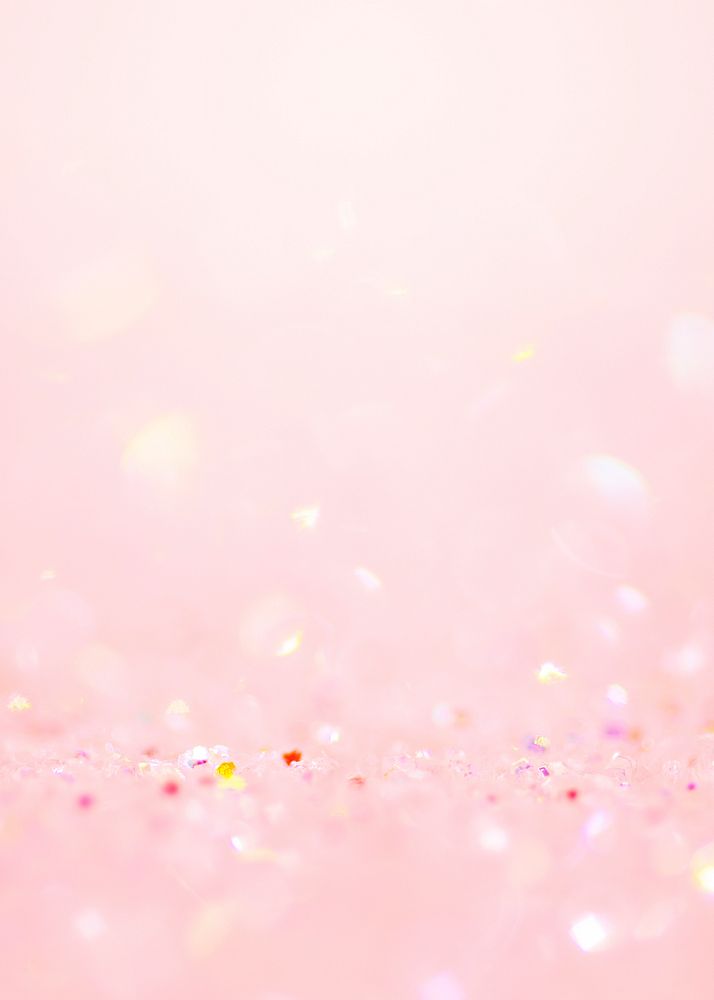 Light pink glitter confetti bokeh background invitation card