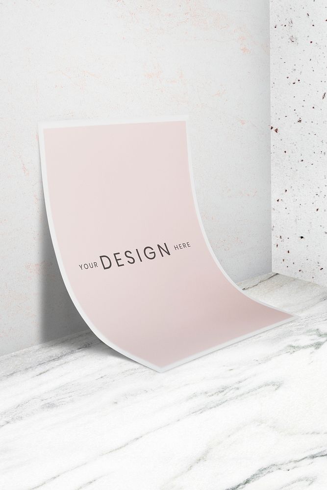 Blank pink poster template illustration