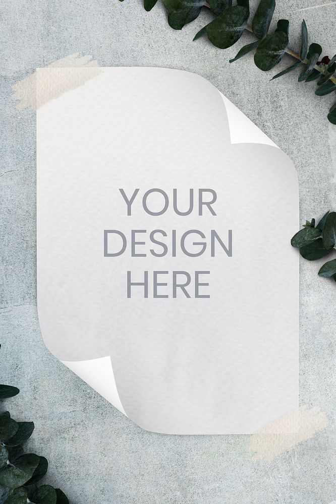 Blank white poster mockup illustration