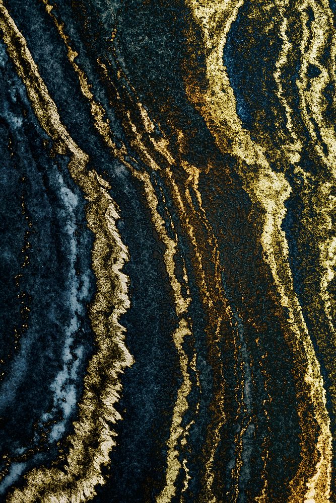 Gold and black layered marble textured background