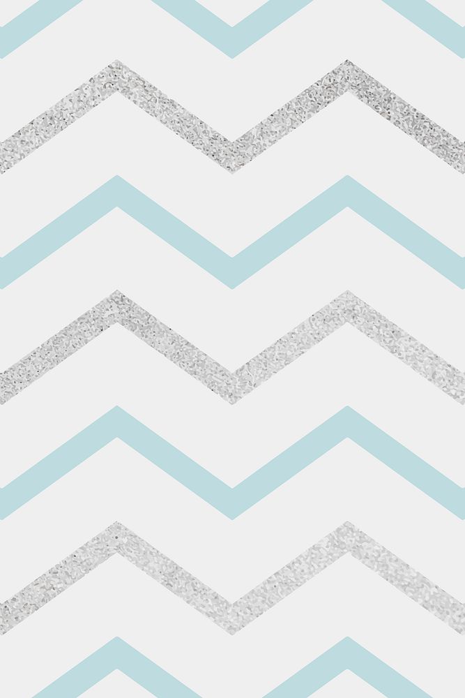 Blue and silver glittery zigzag patterned background vector