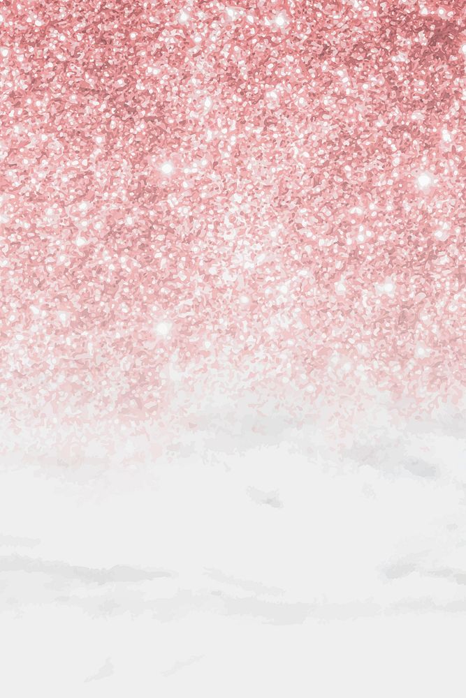 Pink glittery pattern on white marble background vector