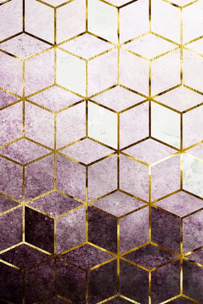 Abstract purple cubic patterned background vector