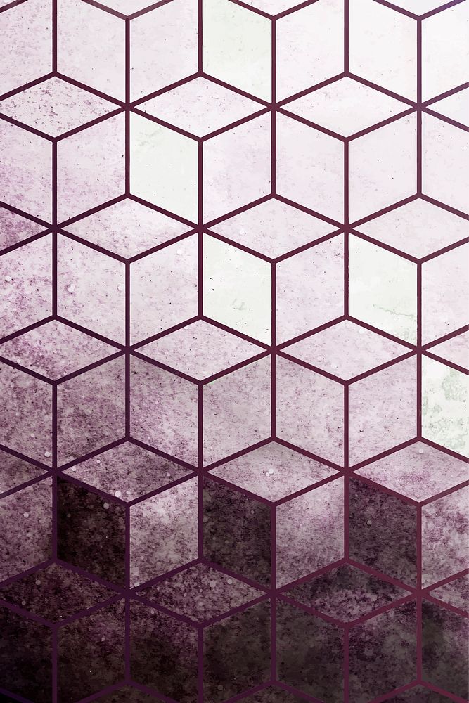 Abstract purple cubic patterned background vector