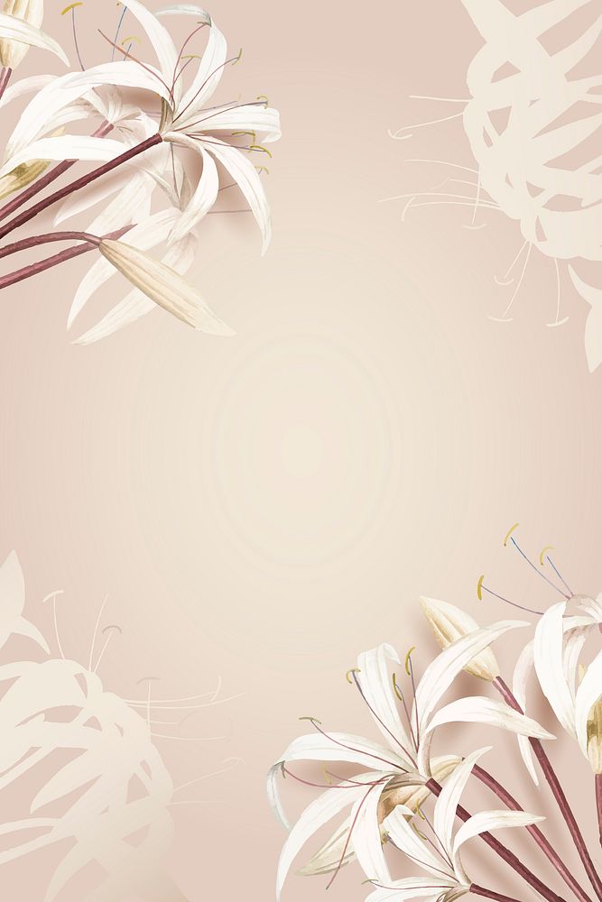 White spider lily pattern background vector