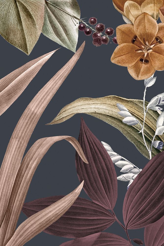 Floral frame with leaves illustration