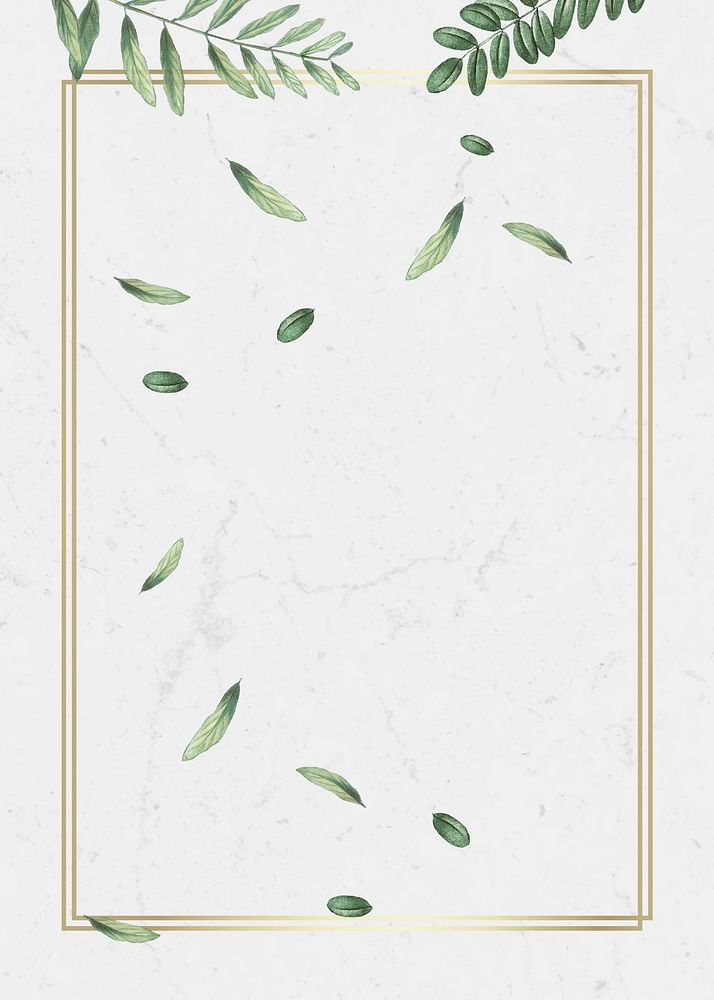 Golden leafy rectangle frame illustration