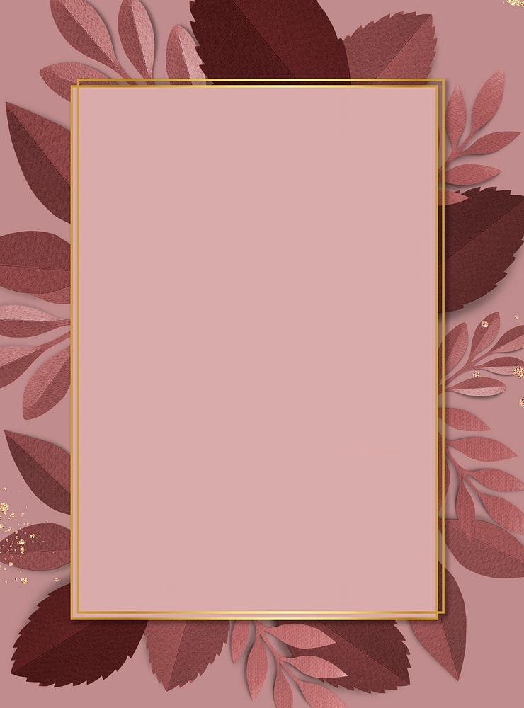 Rectangle paper craft leaf frame template illustration