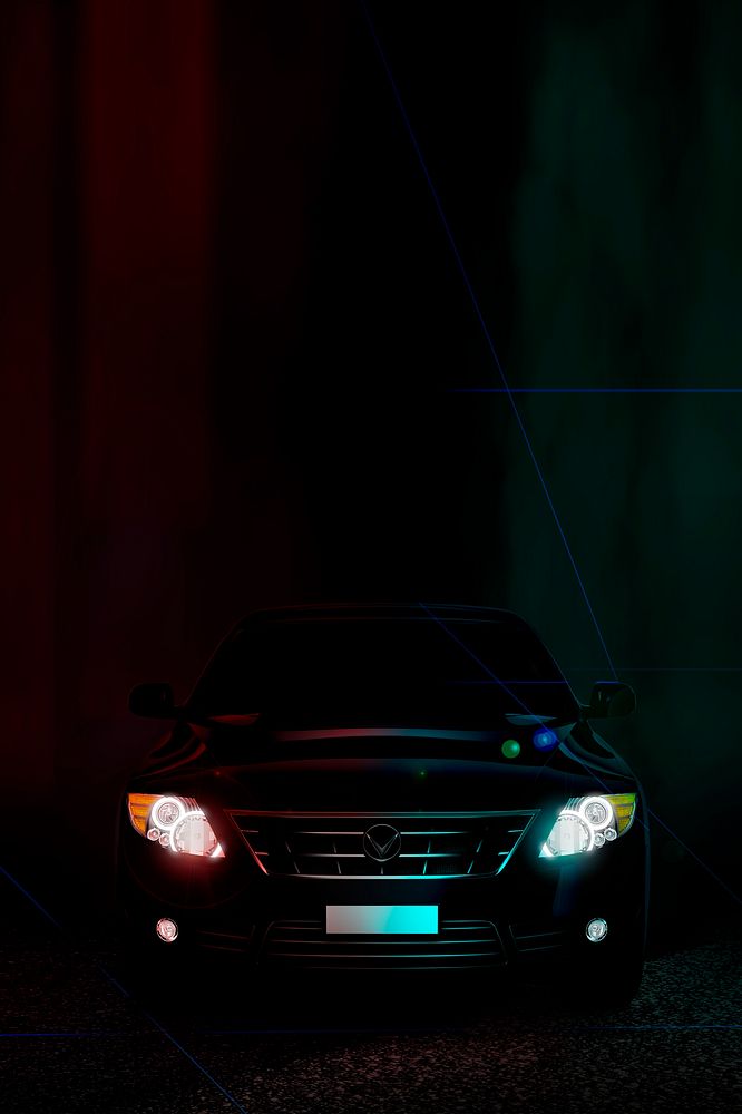 Black sedan car headlights design