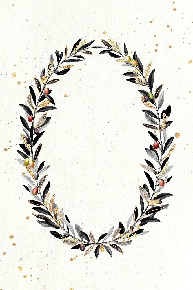 Olive wreath design element illustration